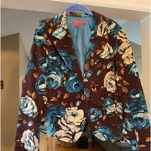 Vintage DS Essential 2-Button 100% cotton looks velvet. Fully Lined. EUC. Sz 14